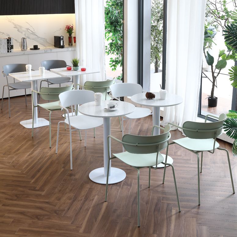 Industrial Style Dining Table Pedestal Dining Room Collection ,23.6"L x 23.6''W x 29.5"H Clearhalo ' dining_table' 'Dining Tables & Seating' 'Dining Tables' 'furn' 'furn_dining_table' 'Furniture' 'furniture_dining_table' 'Kitchen & Dining Furniture' 'kitchen&dining_furn' 'kitchen' 'kitchen_dining_table' 1200x1200_ac6dc7a6-c1b0-44c3-b0c8-3ede7cea14ba
