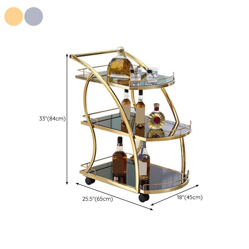 Contemporary 33.07"H Rolling Prep Table Metal Prep Table for Home Use