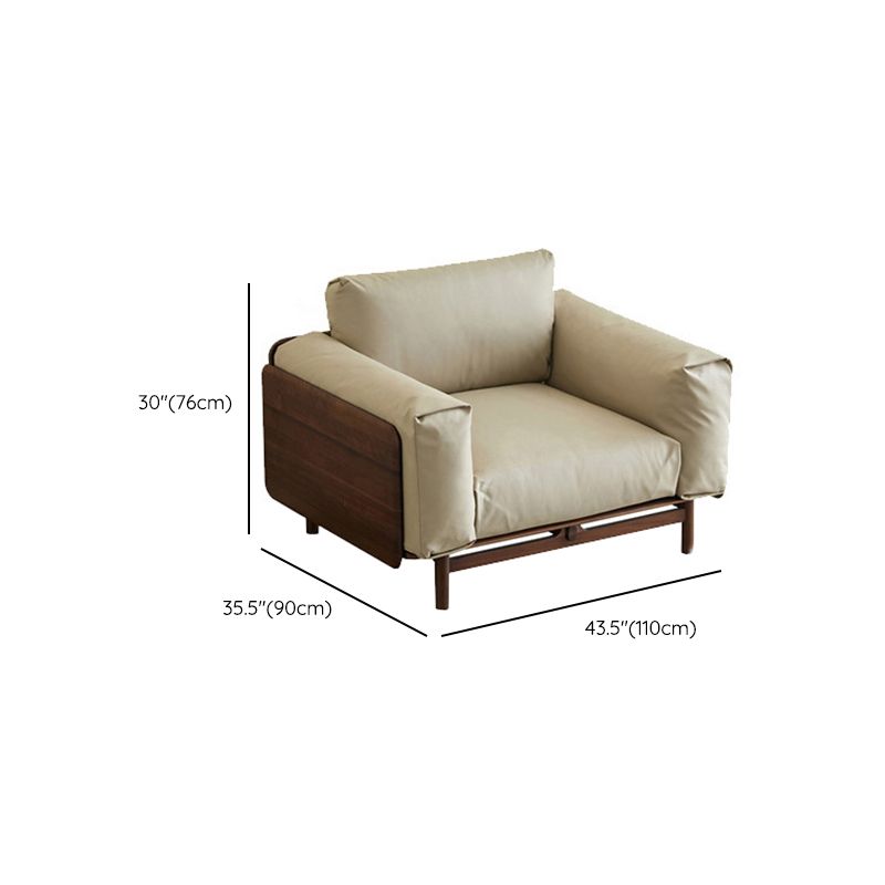 Skandinavische massive Holzleder -Quadratarmofa für Wohnzimmer