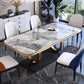 Stone Top Dining Table Traditional Luxury Table with Pedestal in Gold Clearhalo 'Dining Tables & Seating' 'Dining Tables' 'dining_table' 'furn' 'furn_dining_table' 'Furniture' 'furniture_dining_table' 'Kitchen & Dining Furniture' 'kitchen' 'kitchen_dining_table' 1200x1200_ac6f3d61-237a-4266-8912-58f0c31d484b