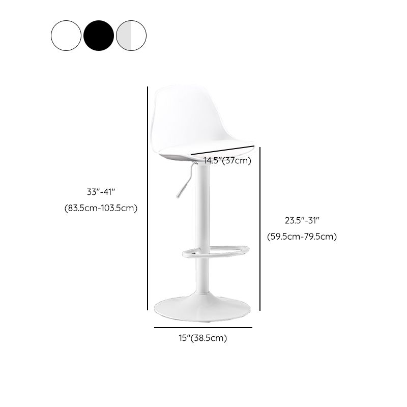 Sgabello da bar senza braccio girevole moderno ad altezza regolabile con poggiapiedi