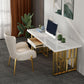 Metal Traditional Luxury Rectangle Indoor Table Sintered Stone Table for Kitchen and Dining Room Clearhalo ' dining_table' 'Dining Tables & Seating' 'Dining Tables' 'furn' 'furn_dining_table' 'Furniture' 'furniture_dining_table' 'Kitchen & Dining Furniture' 'kitchen&dining_furn' 'kitchen' 'kitchen_dining_table' 1200x1200_ac719384-721e-4a2f-9320-308d76bdec4b