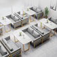 Traditional Luxury Dining Table Sintered Stone Table with Metal Double Pedestal Clearhalo ' dining_table' 'Dining Tables & Seating' 'Dining Tables' 'furn' 'furn_dining_table' 'Furniture' 'furniture_dining_table' 'Kitchen & Dining Furniture' 'kitchen&dining_furn' 'kitchen' 'kitchen_dining_table' 1200x1200_ac72861b-0168-4304-ae58-3bac9d04427e