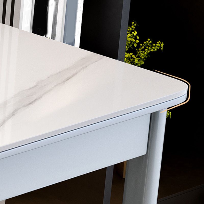 Bureau d'écriture de forme rectangulaire Gris / Blanc / Natural / Black Office Bureau avec tiroirs 1/2/3