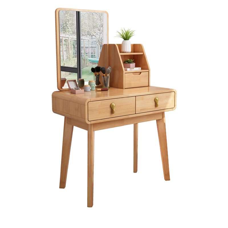 Scandinavian Make-up Vanity with 3 Storage Drawers 15.74" Wide Solid Wood Dresser Clearhalo 'Bedroom Furniture' 'furn' 'furn_makeup_vanities' 'Furniture' 'Makeup Vanities' 'makeup_vanities' 1200x1200_ac72a1b9-ac9b-414e-9db8-85ee7f08beba