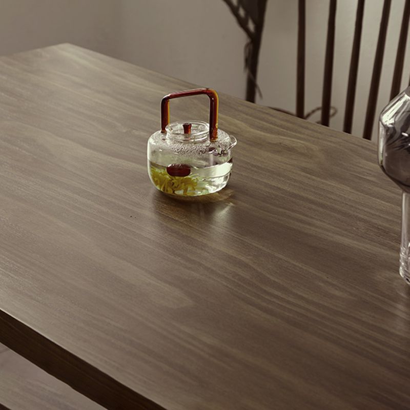 Modern 1/2/3/5 Pieces Dining Set Rectangle Double Pedestal Dinette Set in Natural Clearhalo 'Dining Room Sets' 'Dining Tables & Seating' 'dining_room_set' 'furn' 'furn_dining_room_set' 'Furniture' 'Kitchen & Dining Furniture' 1200x1200_ac72ea17-e428-41ca-abca-b98401cdebc3