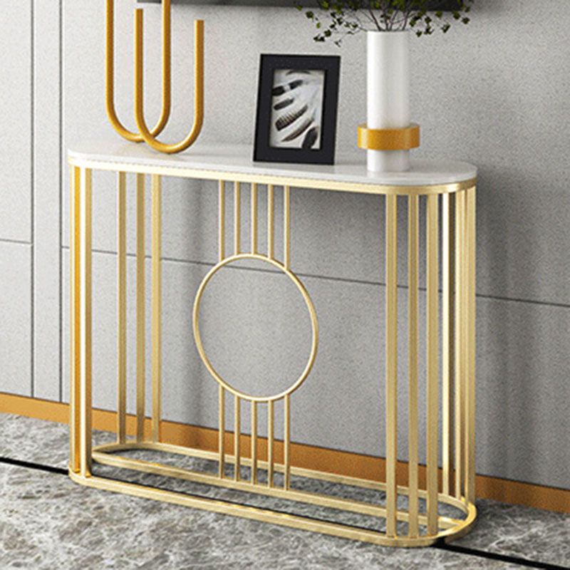 31.5" Tall Glam Console Table 1-shelf Marble Accent Table for Hall Clearhalo 'Console Tables' 'console_tables' 'Entry & Mudroom Furniture' 'furn' 'furn_console_tables' 'Furniture' 1200x1200_ac732615-8e65-46c7-b9a3-58f7dd1a910a
