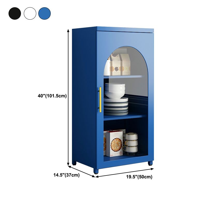 14.57"W Bookshelf Scandinavian Style Bookcase for Home Office with Door