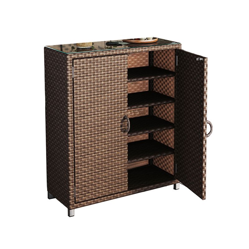 Modern & Contemporary Chest Square Storage Cabinet With Glass Top Clearhalo 'Cabinets & Chests' 'cabinets_chests' 'furn' 'furn_cabinets_chests' 'Furniture' 'Living Room Furniture' 1200x1200_ac73668b-bdf7-4716-86ac-92733b432252