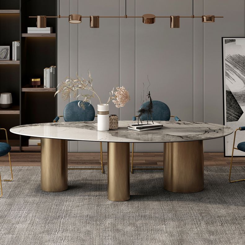 Irregular Shaped Office Conference Table Stone Writing Desk in Gold Clearhalo 'furn' 'furn_office_desk' 'Furniture' 'Office Desks' 'Office Furniture' 'office_desk' 1200x1200_ac744516-5703-4e09-9a67-b048fa707435