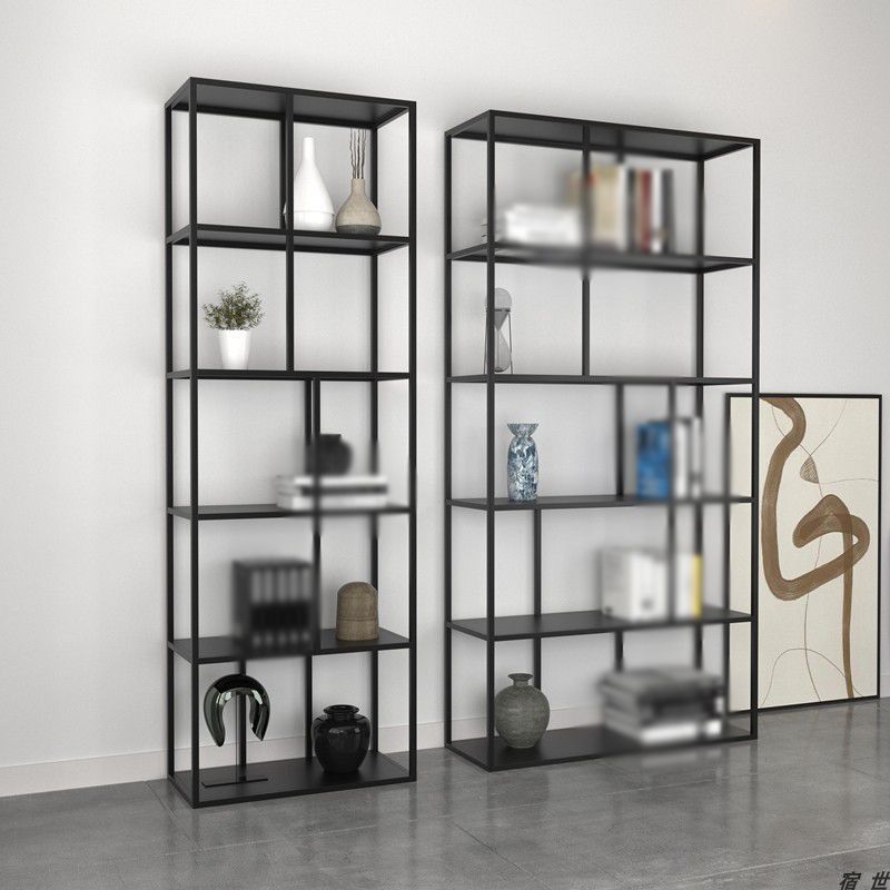 4-Shelf Black Etagere Bookshelf Contemporary Open Iron Frame and Shelf Clearhalo 'Bookcases' 'furn' 'furn_bookcases' 'Furniture' 'furniture_bookcases' 'kitchen' 'kitchen_bookcases' 'Living Room Furniture' 'Office Furniture' 1200x1200_ac74b148-bb2c-4c4f-a1e8-bdea59103749