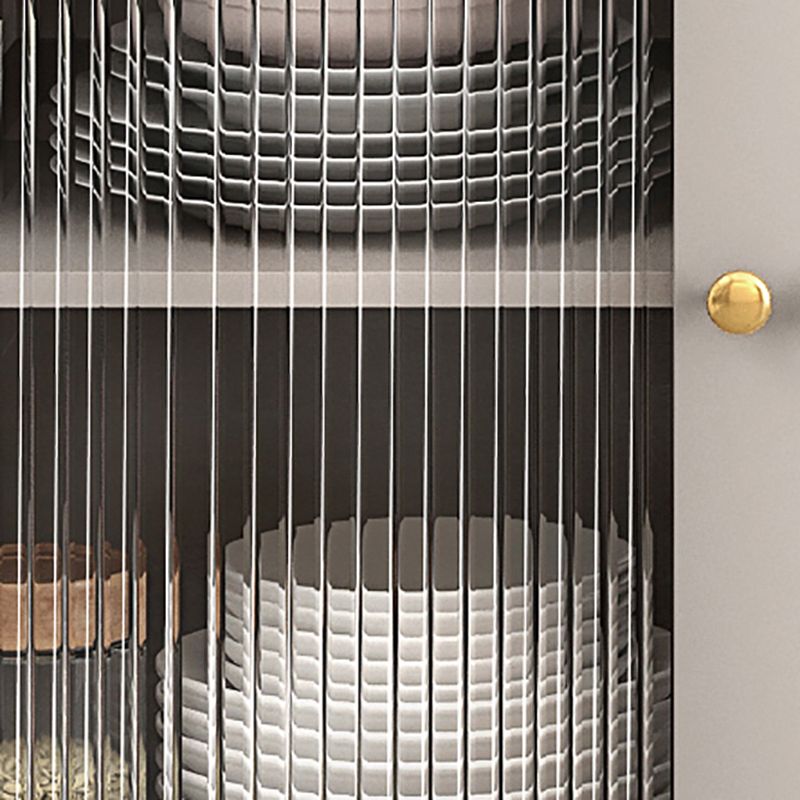 3-Drawer Engineered Wood Sideboard Glam Glass Sliding Doors Credenza with Stone Countertop Clearhalo 'buffet_sideboard' 'Buffets & Sideboards' 'furn' 'furn_buffet_sideboard' 'Furniture' 'furniture_buffet_sideboard' 'Kitchen & Dining Furniture' 1200x1200_ac757e6d-0837-4ac0-be19-4c4b53c13563