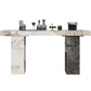 1/2/3/5 Pieces Glam Rectangle Sintered Stone Counter Table with High Stools