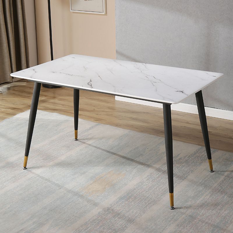 Metal Industrial Rectangle Table Sintered Stone Table for Kitchen and Dining Room Clearhalo ' dining_table' 'Dining Tables & Seating' 'Dining Tables' 'furn' 'furn_dining_table' 'Furniture' 'furniture_dining_table' 'Kitchen & Dining Furniture' 'kitchen&dining_furn' 'kitchen' 'kitchen_dining_table' 1200x1200_ac7653b7-1891-4fcf-9915-42cc99ce63af