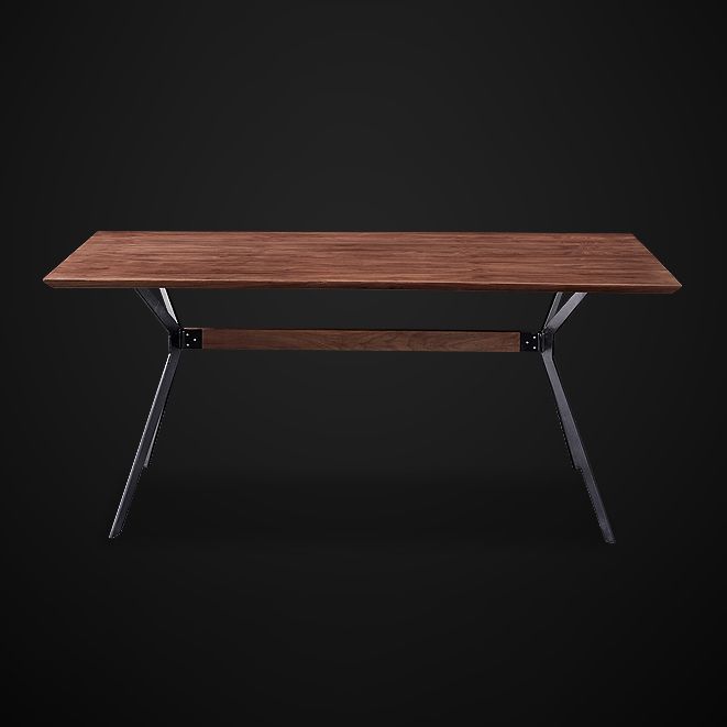 Industrial Style Solid Wood Dining Table Rectangle Table with Black Frame for Home Use Clearhalo ' dining_table' 'Dining Tables & Seating' 'Dining Tables' 'furn' 'furn_dining_table' 'Furniture' 'furniture_dining_table' 'Kitchen & Dining Furniture' 'kitchen&dining_furn' 'kitchen' 'kitchen_dining_table' 1200x1200_ac76b85d-6075-4dc9-ac76-52b8d38a1cbe