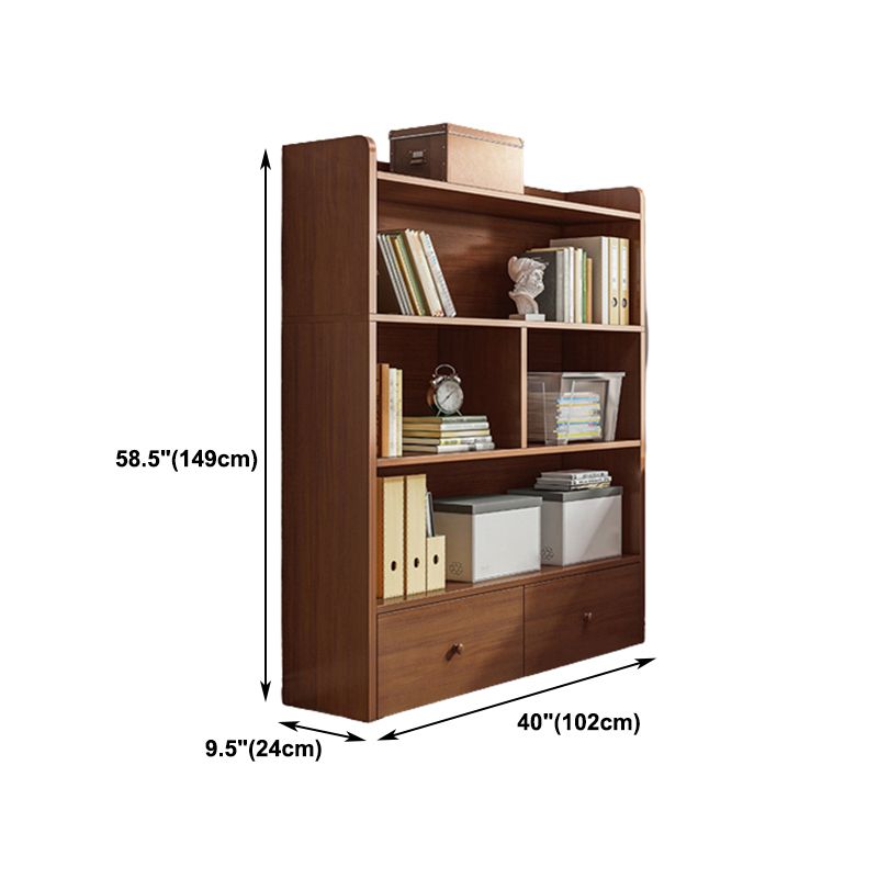 Wooden Closed Back Bookcase Modern Standard Bookshelf for Home Clearhalo 'Bookcases' 'furn' 'furn_bookcases' 'Furniture' 'Office Furniture' 1200x1200_ac778ebb-4d17-4a66-b136-53da6d4669af