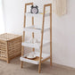 Contemporary Open Shelf Bookcase Bamboo Bookshelf with Shelves for Living Room