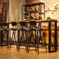 Brown Trestle Industrial Cocktail Bar Table Rectangle Footrest Indoor Bar Wine Table Clearhalo 'Bar Furniture' 'Bar Tables' 'bar_tables' 'furn' 'furn_bar_tables' 'Furniture' 'furniture_bar_tables' 'Kitchen & Dining Furniture' 1200x1200_ac77d2a3-96ce-40f0-979f-7408038a20d1