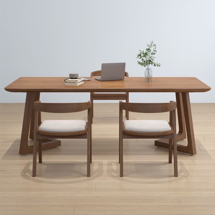 Base d'écriture en bois massif contemporain Base de traîneau 29.53 "Bureau de bureau de haut