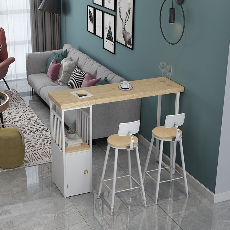 Tavolo da pranzo in legno di pino tavolo da bar moderno rettangolo con doppio piedistallo per cucina