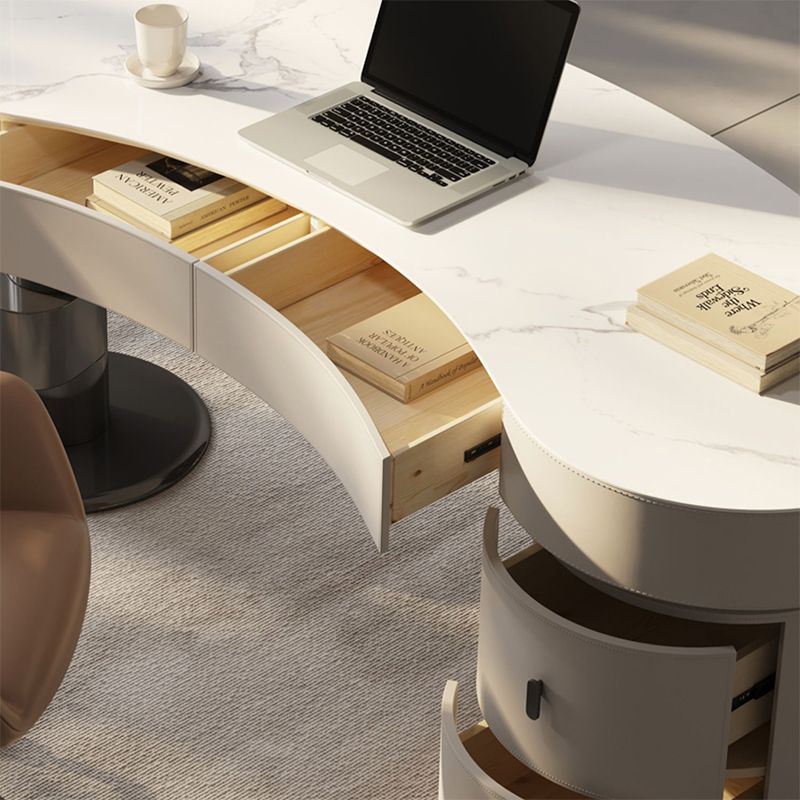 MODERNA STONE OFFICIO 4 cassetti 23.62 "W di scrittura con base di piedistallo