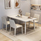 Mesa de comedor blanca Mesa de comedor de piedra sinterizada para cocina
