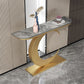 Console mezza luna in stile glam con base di piedistallo di ferro per Hall