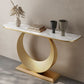 Modern Console Table Stone Half Moon End Table , 11.81-inch Wide
