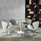 White Stone Table with Plastic Tulip Contemporary Round Dining Table