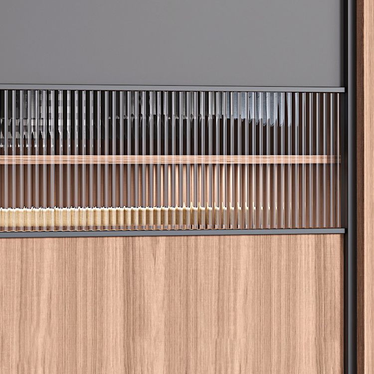 Contemporary Freestanding Wardrobe Armoire Brown Wood Wardrobe with Drawers