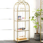 Glam Style Antique Finish Shelf Bookcase Metal Etagere Bookshelf with Shelves