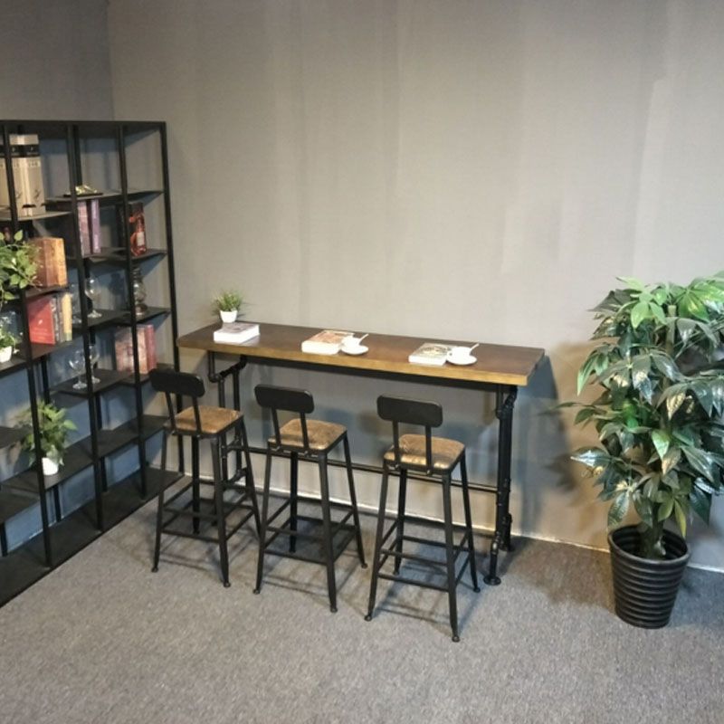 Industrial Bar Dining Table Cafe and Breakroom Bar Stool Table Clearhalo 'Bar Furniture' 'Bar Tables' 'bar_tables' 'furn' 'furn_bar_tables' 'Furniture' 'Kitchen & Dining Furniture' 1200x1200_ac7ff091-99ab-4109-87b0-f275ee58dc38