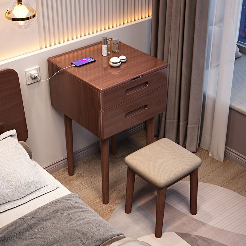 Contemporary Solid Wood Make-up Vanity Home Vanity Desk with 2 Drawers Clearhalo 'Bedroom Furniture' 'furn' 'furn_makeup_vanities' 'Furniture' 'Makeup Vanities' 'makeup_vanities' 1200x1200_ac808f08-6e9b-49d2-ad1b-0ad52096498e