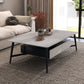 4 Legs Slate Cocktail Table Shelf Included Rectangular Coffee Table