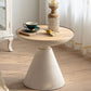 French Country Wooden Round Top Side Table Iron Pedestal End Table