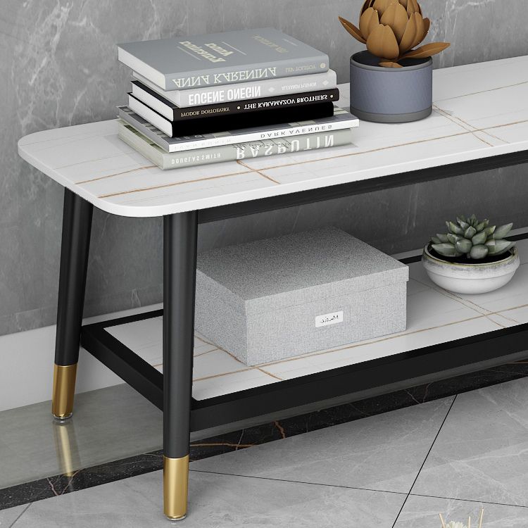 Glam Style Stone TV stand 2 étagères ouvertes Console de stand de télévision de rangement