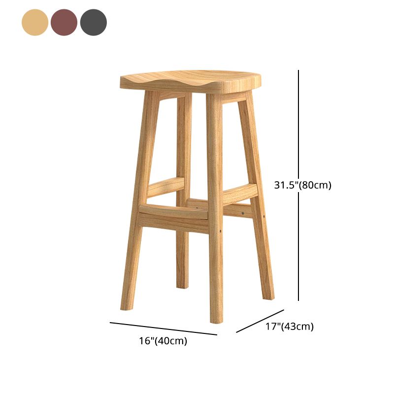 Solid Wood Modern Bar Stool Saddle Seat Backless Indoor Stool with Wood Legs Clearhalo 'Bar Furniture' 'Bar Stools' 'bar_stools' 'furn' 'furn_bar_stools' 'furniture_bar_stools' 'Kitchen & Dining Furniture' 'kitchen&dining_furn' 'kitchen' 'kitchen_furn' Furniture' 1200x1200_ac83393b-5b9e-44a9-934a-2114e387aa1b