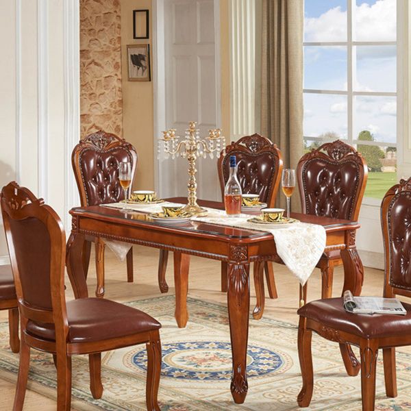 Solid Wood Victorian Rectangular Table Indoor Table with 4 Legs Clearhalo ' dining_table' 'Dining Tables & Seating' 'Dining Tables' 'furn' 'furn_dining_table' 'Furniture' 'furniture_dining_table' 'Kitchen & Dining Furniture' 'kitchen&dining_furn' 'kitchen' 'kitchen_dining_table' 1200x1200_ac8572ef-c016-4cce-9e01-9c4dc3d637e8