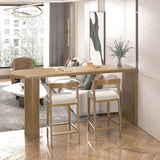 Specialty Solid Wood Bar Table Double Pedestal Bar Height Pub Table in Natural