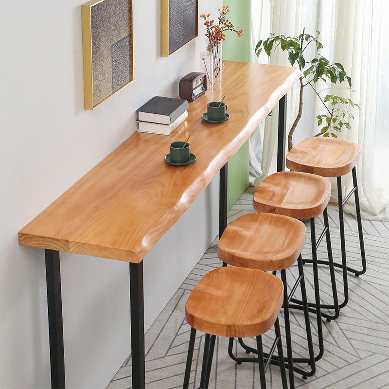 Pine Wood Bar Dining Table Modern Rectangle Bar Table for Dining Room Balcony Clearhalo 'Bar Furniture' 'Bar Tables' 'bar_tables' 'furn' 'furn_bar_tables' 'Furniture' 'Kitchen & Dining Furniture' 1200x1200_ac891aac-a393-4b25-9c26-b5a29fc44ee0