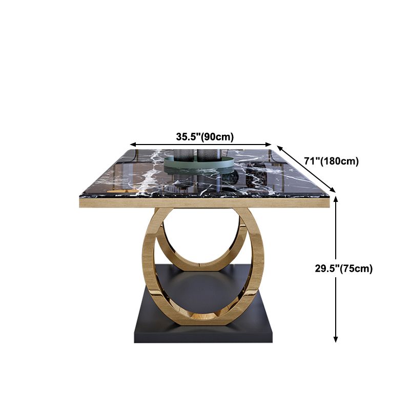 Modern 1/4/5/6/7 Pieces Black Dining Table Set with Marble Top Rectangle Dinette Set Clearhalo 'Dining Room Sets' 'Dining Tables & Seating' 'dining_room_set' 'furn' 'furn_dining_room_set' 'Furniture' 'furniture_dining_room_set' 'Kitchen & Dining Furniture' 'kitchen&dining_furn' 'kitchen' 1200x1200_ac8977b6-92c0-4a22-b0f4-b8c070f475e7
