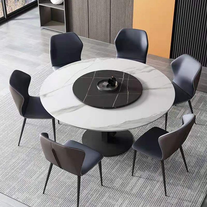 Ronde moderne stenen tafel standaardhoogte eettafel met voetstukbasis
