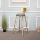 Glam Metal Bar and Counter Stool Low Back Stool with 4 Gold Legs Clearhalo 'Bar Furniture' 'Bar Stools' 'bar_stools' 'furn' 'furn_bar_stools' 'Furniture' 'furniture_bar_stools' 'Kitchen & Dining Furniture' 1200x1200_ac8afd2e-97ff-4a4e-906e-0aedc4b11cb5