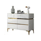 Cómoda de dormitorio Glam Stone, cómoda de almacenamiento de 16" de ancho en blanco con cajones