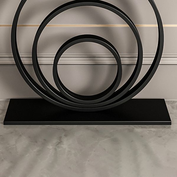 Tavolo da divano mezzaluna moderno ardesia e console astratta in metallo per Hall