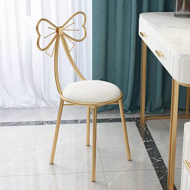 Glam Metal Dining Room Chairs Open Back Dining Side Chair for Restaurant Use
