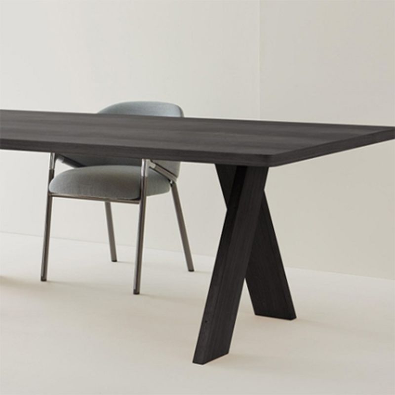 Rectangular Shaped Office Writing Desk with Wooden Legs in Black/Natural Clearhalo 'furn' 'furn_office_desk' 'Furniture' 'Office Desks' 'Office Furniture' 'office_desk' 1200x1200_ac91a352-1305-4159-9c23-02d2a0a3fb1b