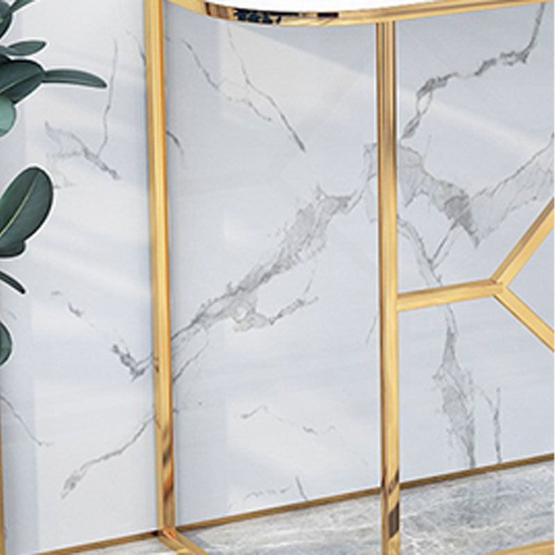 12 "W Glam Marble Console Tabel Half Moon Abstract Accent Table voor Hall