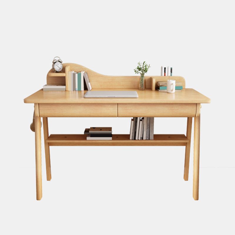 Rectangular Shaped Office Laptop Table Reversible in Natural Writing Desk With 1/2 Drawers Clearhalo 'furn' 'furn_office_desk' 'Furniture' 'Office Desks' 'Office Furniture' 'office_desk' 1200x1200_ac9476a9-b401-40aa-bf06-b32194b100ea