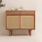 Rattan Doors Cupboard Glam Style Wood Kitchen Sideboard for Dining Room Clearhalo 'buffet_sideboard' 'Buffets & Sideboards' 'furn' 'furn_buffet_sideboard' 'Furniture' 'Kitchen & Dining Furniture' 1200x1200_ac95e82f-2746-4d54-b2d9-f5ee986ea018